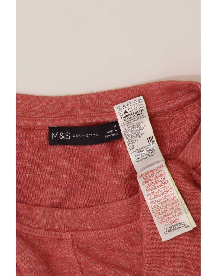 Marks & Spencer T-shirt top til kvinder UK 14 Medium rød viskose