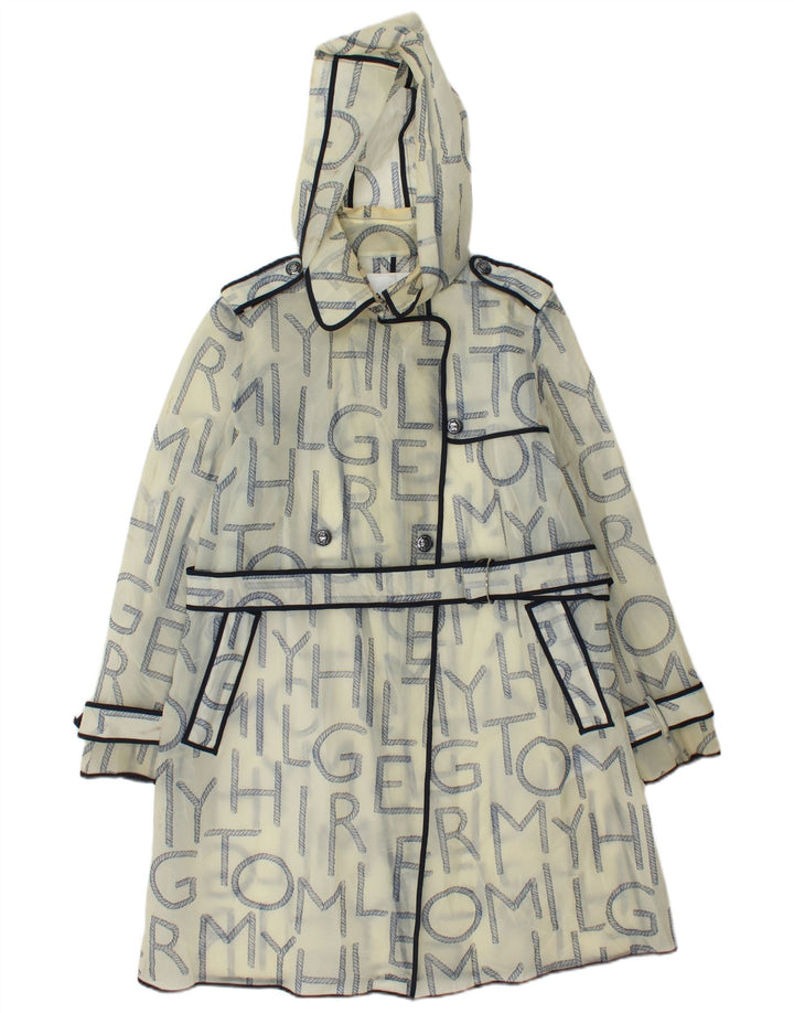 Tommy Hilfiger Graphic Raincoat til kvinder UK 10 Small Off White Polyurethane