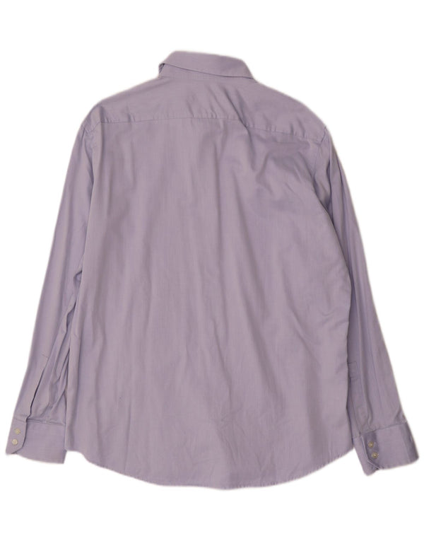 Hugo Boss Herre Regular Fit Skjorte Størrelse 44 17 1/2 XL Blå Bomuld