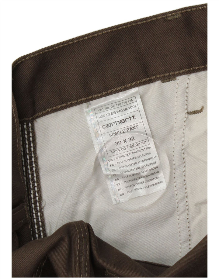 CARHARTT Lige Chinobukser til mænd W30 L32 Brun polyester