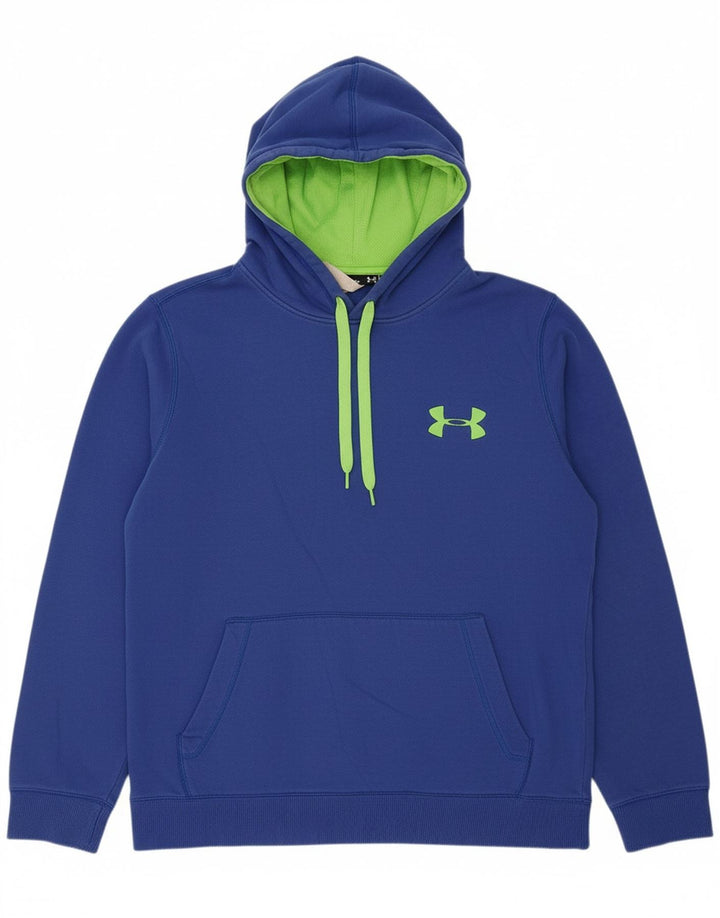 UNDER ARMOUR Mens Graphic Hoodie Jumper Medium Blue Cotton