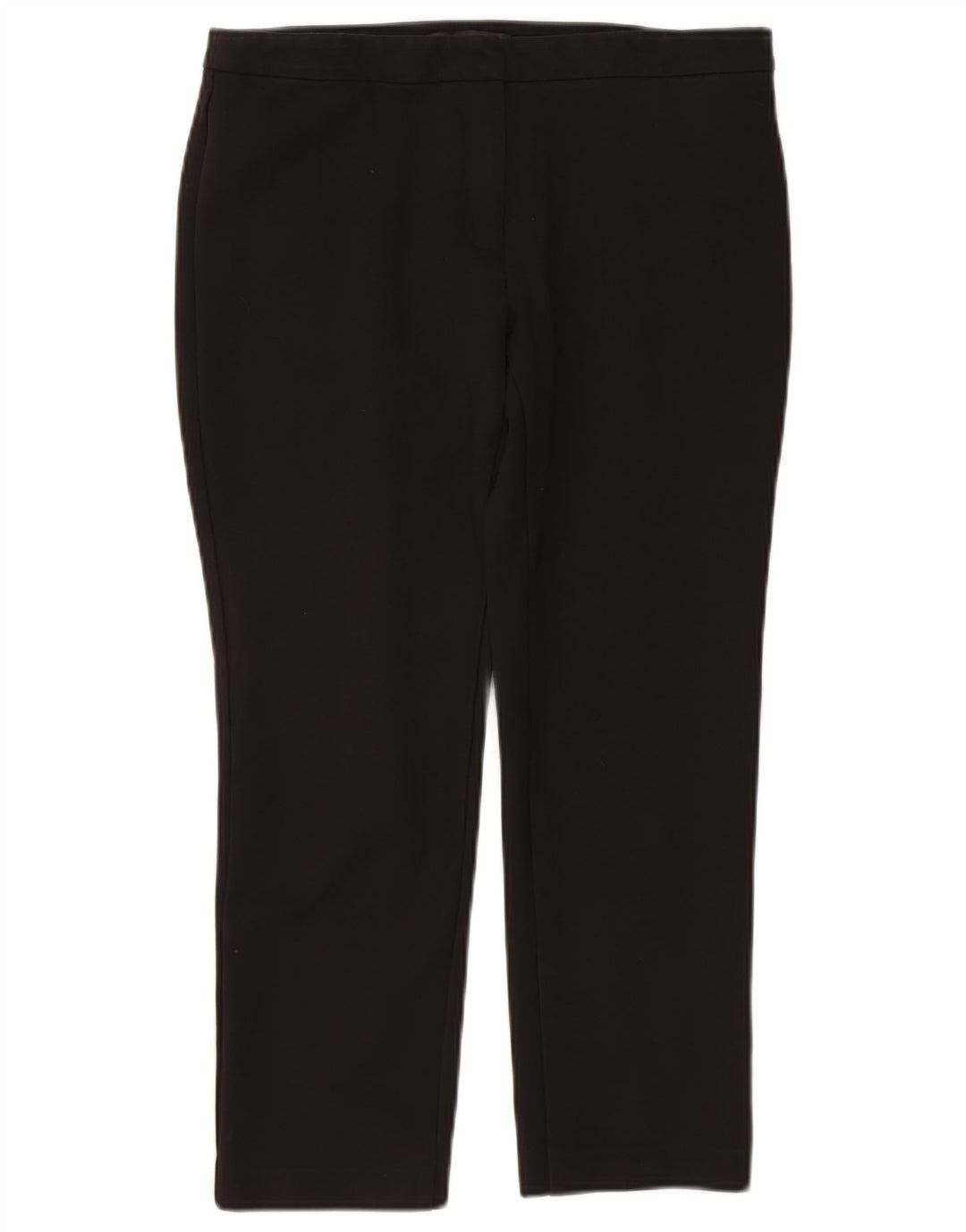 Marks & Spencer Dame Straight Cropped Trousers UK 12 Medium W30 L25 Black