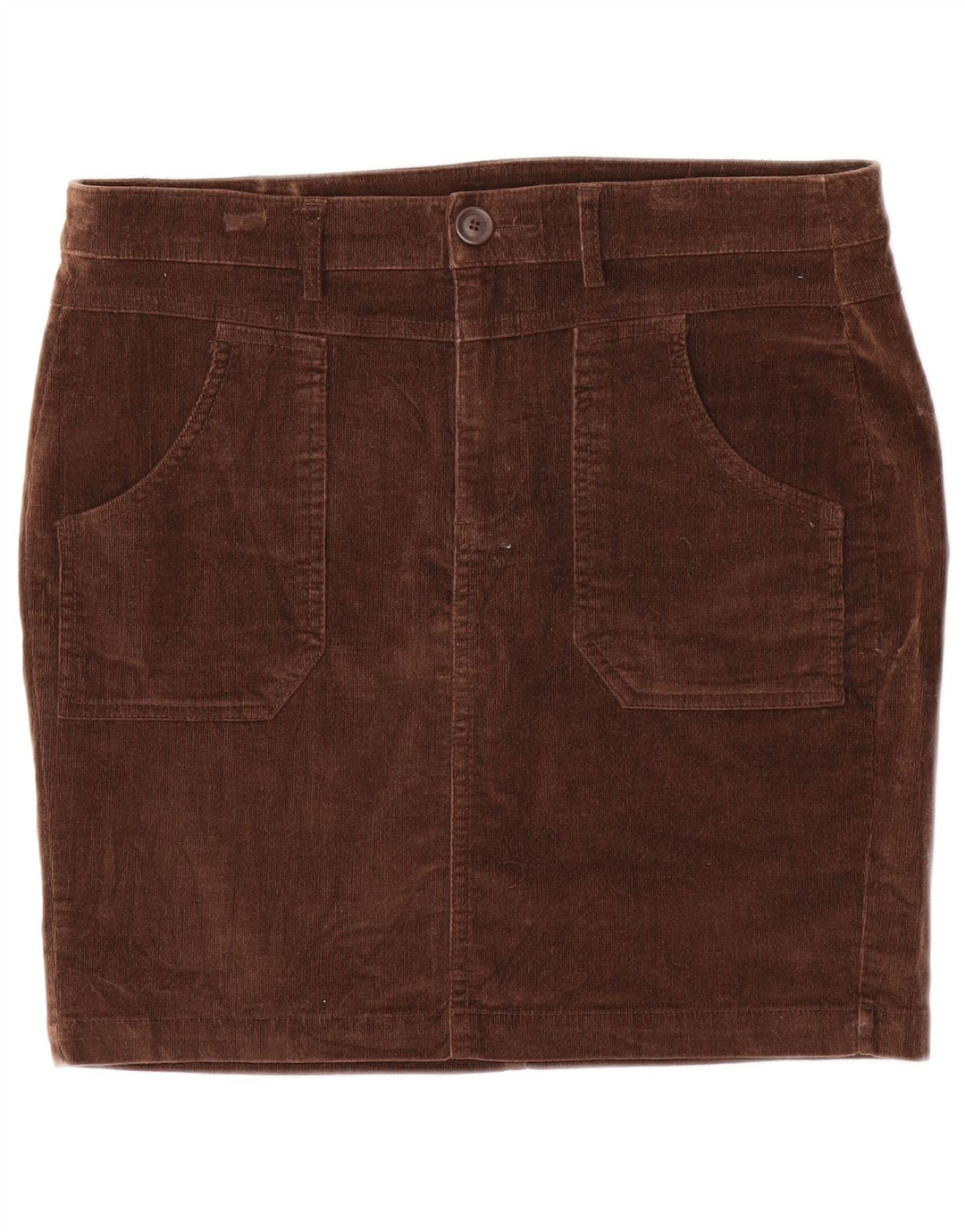 Benetton Dame Mini Corduroy Nederdel IT 44 Medium W32 Brun Bomuld