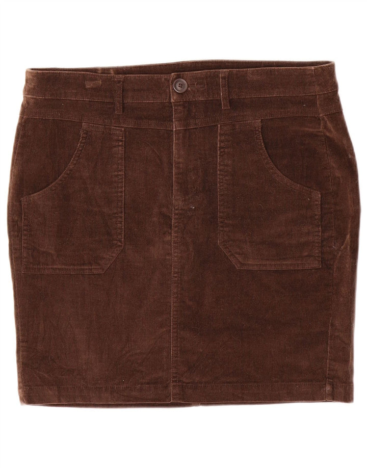 Benetton Dame Mini Corduroy Nederdel IT 44 Medium W32 Brun Bomuld