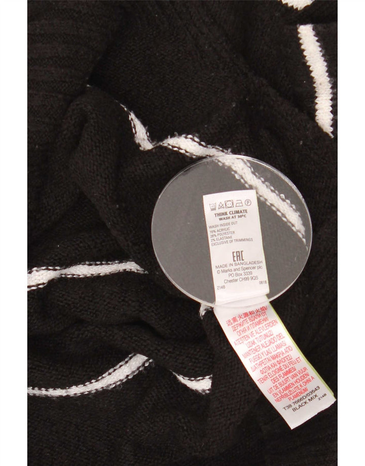 Marks & Spencer Dame Turtle Neck Jumper Sweater UK 14 Medium Black
