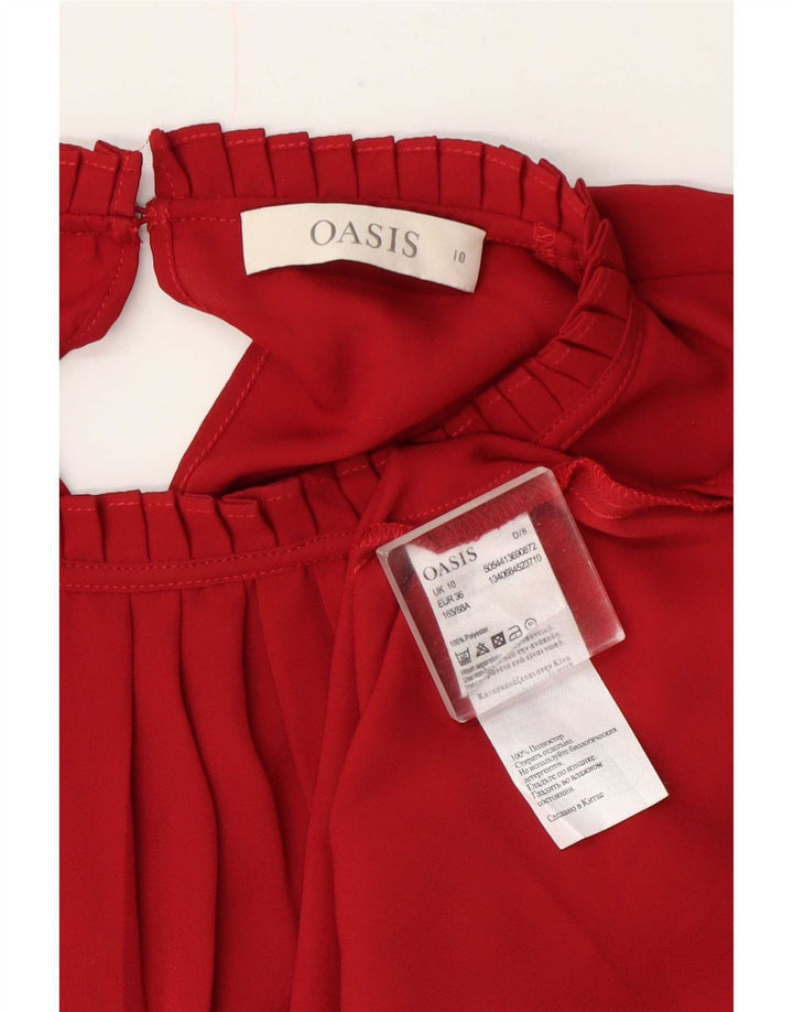 Oasis Damebluse Top UK 10 Lille Rød Polyester