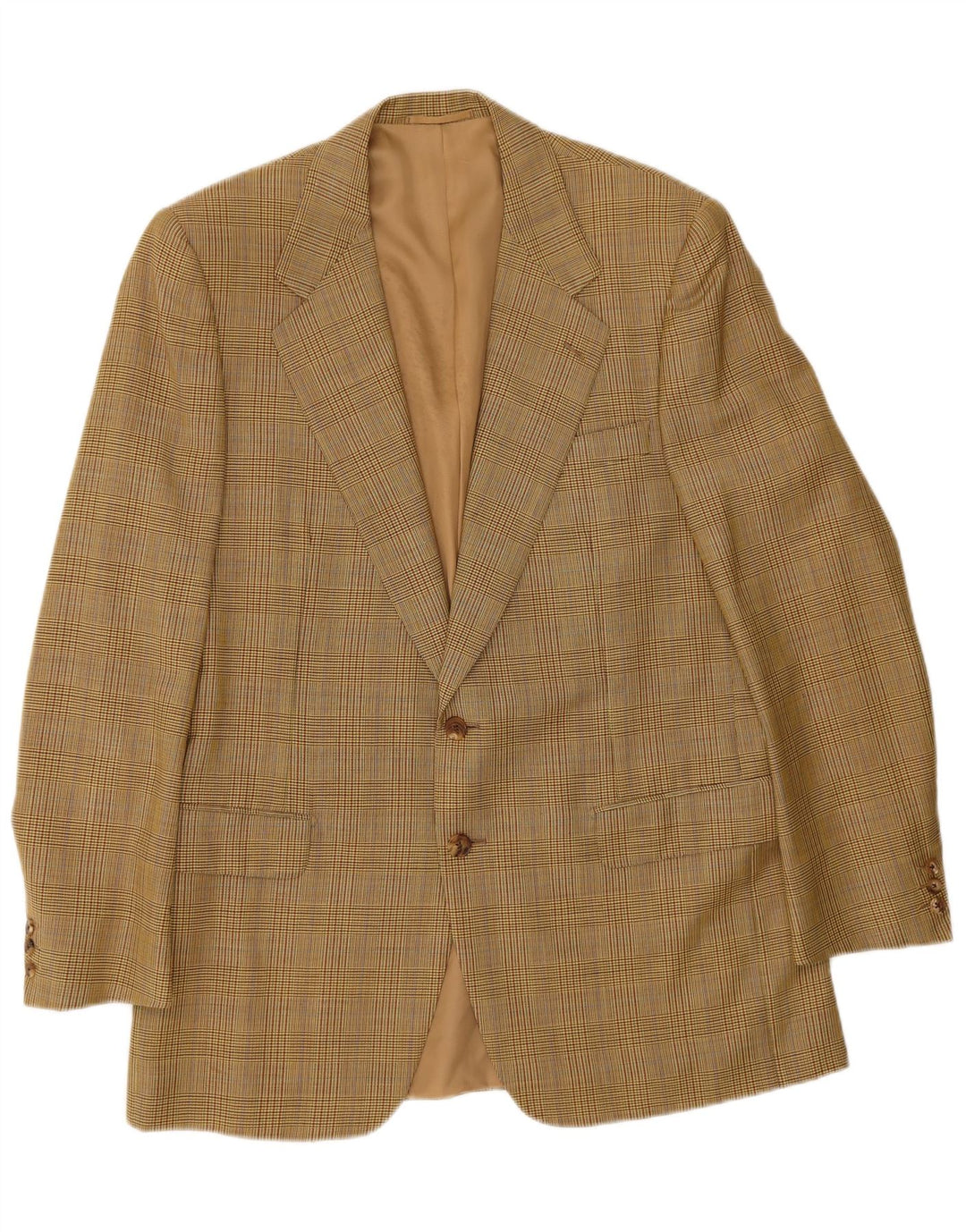 Gieves & Hawkes Herre 2-knaps blazerjakke UK 42 XL Brun Houndstooth Uld