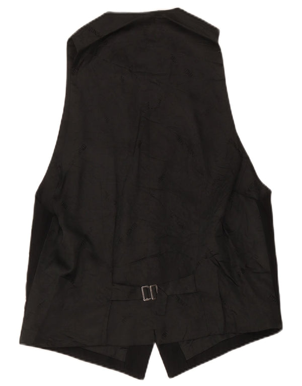 Carlo Pignatelli Dame Slim Vest IT 54 XL Sort Nålestribet Acetat