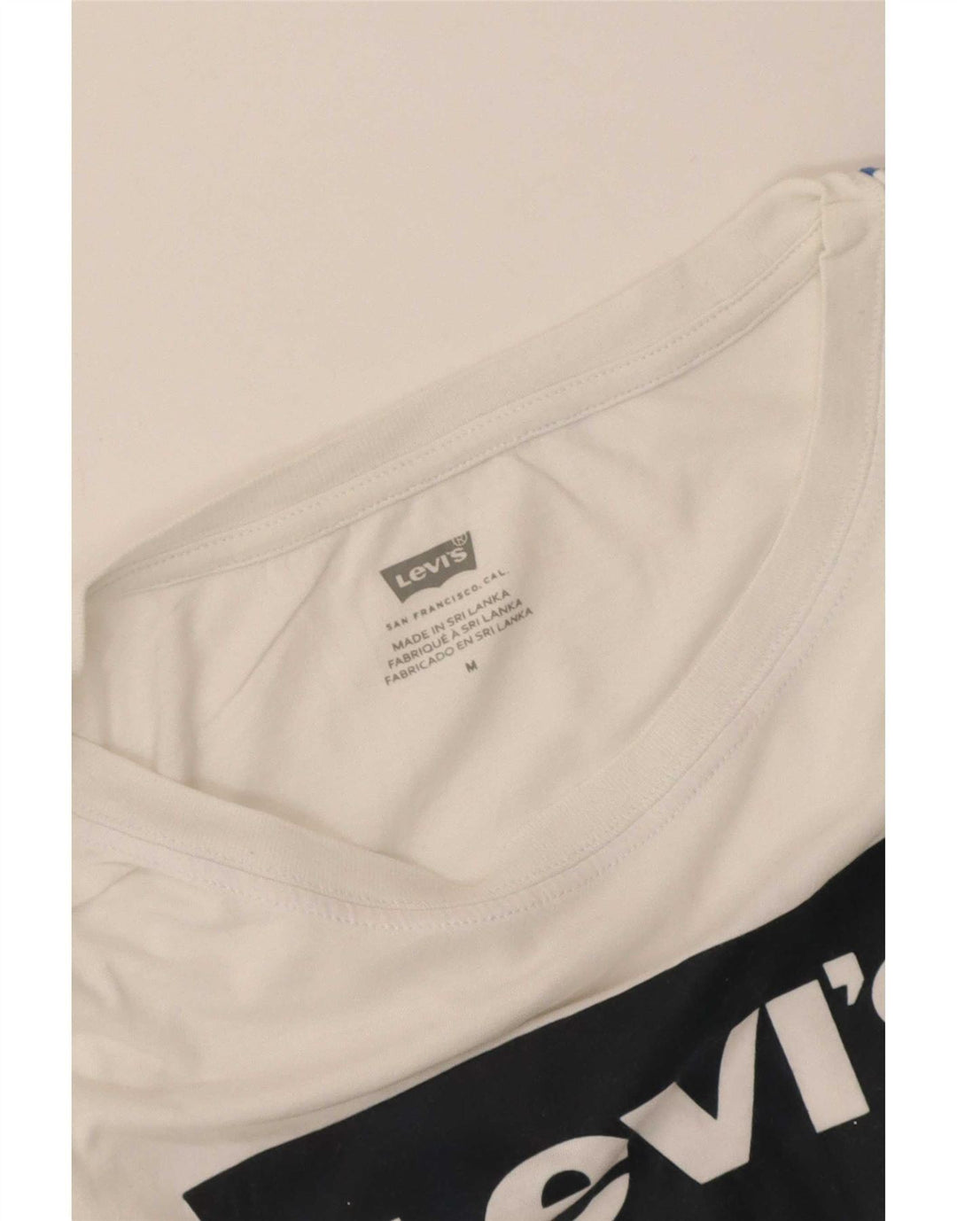 Levi's Womens Crop Oversized grafisk T-shirt top UK 14 Medium White