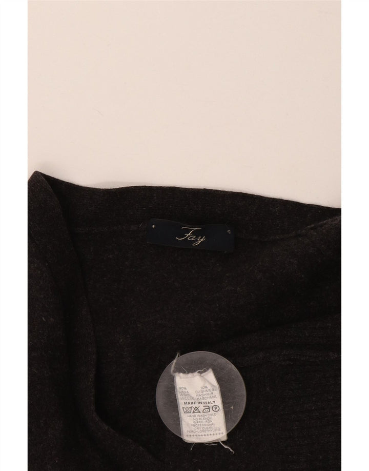 Fay Herre Cardigan Sweater Lille Grå Uld