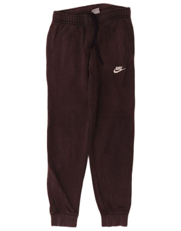 Nike Dame træningsdragt Bukser Joggers UK 10 Small Maroon Cotton Sports