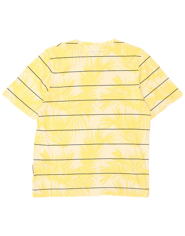 Jack & Jones herre T-shirt top lille gul stribet bomuld hawaiiansk