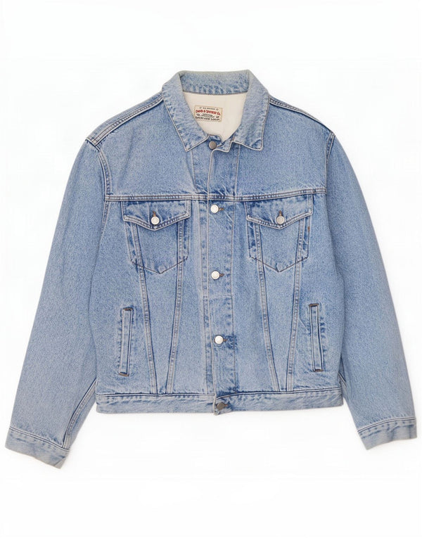Vintage Herre denimjakke UK 40 Large Blue Cotton