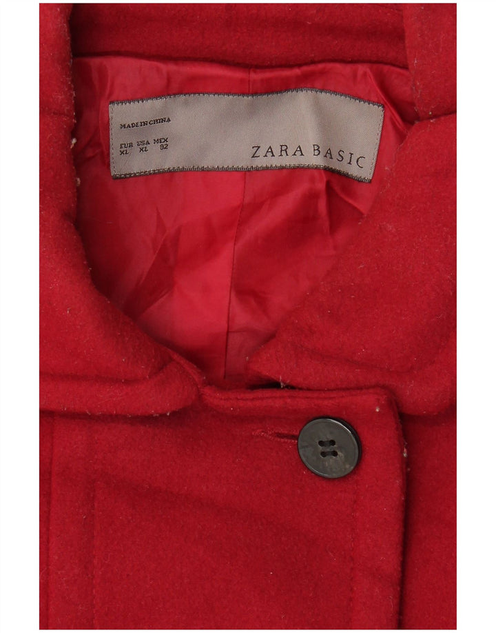 Zara Womens Pea Coat UK 18 XL Rød