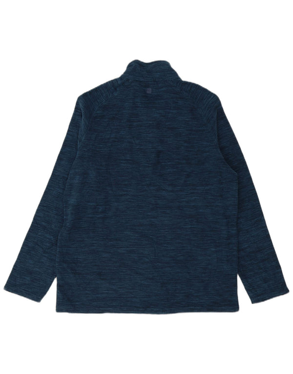 Mountain Warehouse Herre Zip Neck Fleece Jumper Large Navy Blue Flecked