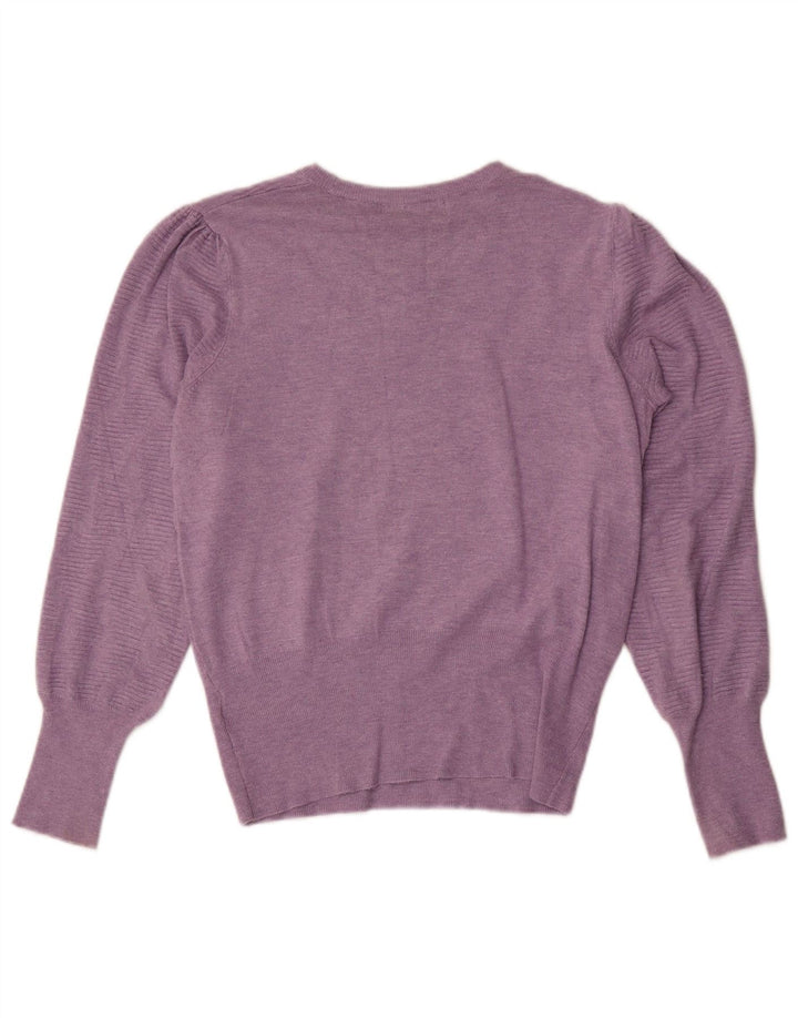 Marks & Spencer Dame Crop Boat Neck Jumper Sweater UK 14 Medium Purple