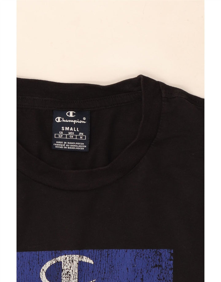 Champion Herre Grafisk T-Shirt Top Lille Sort