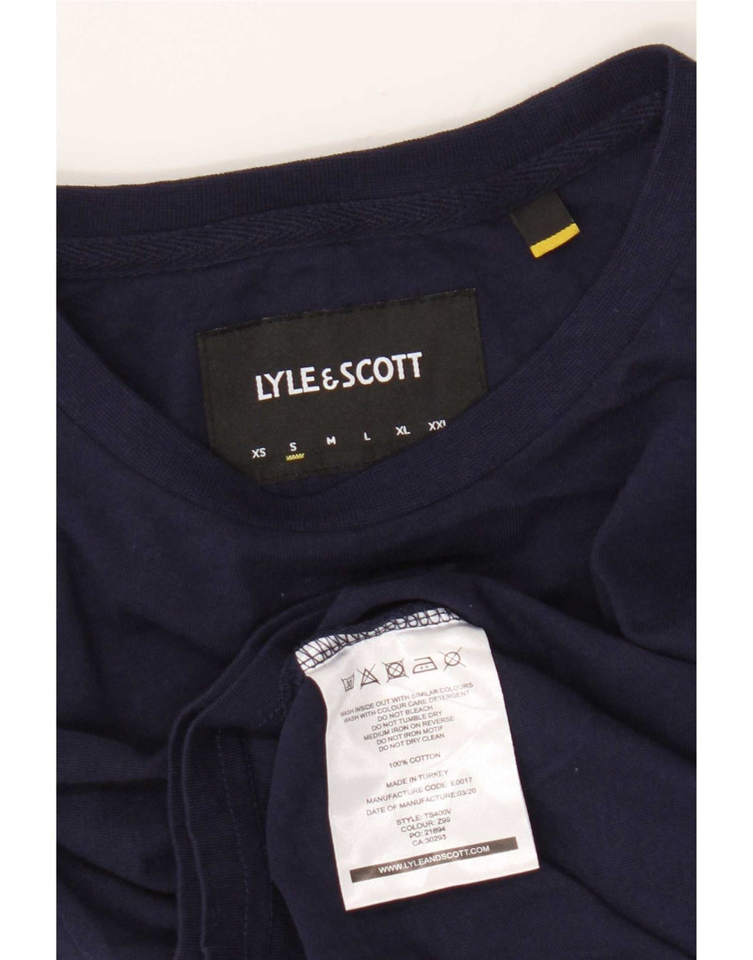 Lyle & Scott Herre T-shirt Top Lille marineblå bomuld