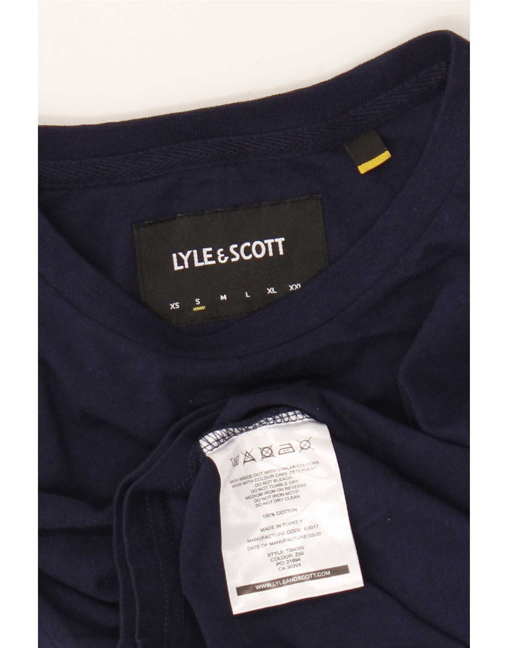 Lyle & Scott Herre T-shirt Top Lille marineblå bomuld