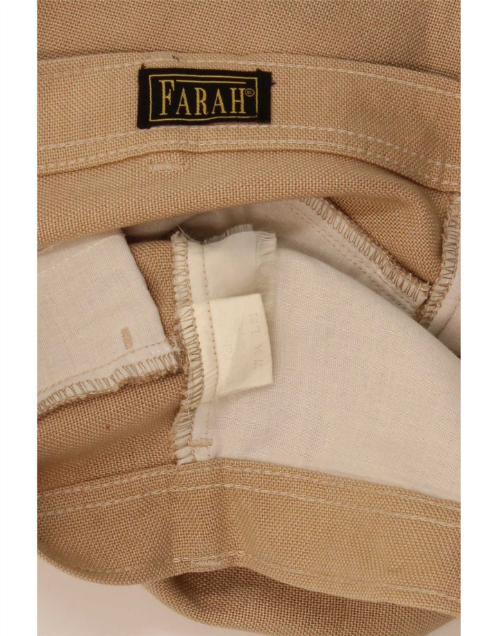 Farah Straight Casual Bukser til mænd W34 L29 Beige Polyester