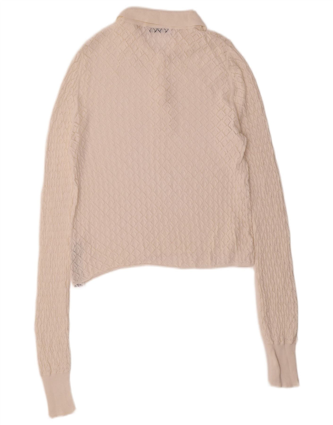 Zara Dame Polo Neck Jumper Sweater UK 12 Medium White Viscose