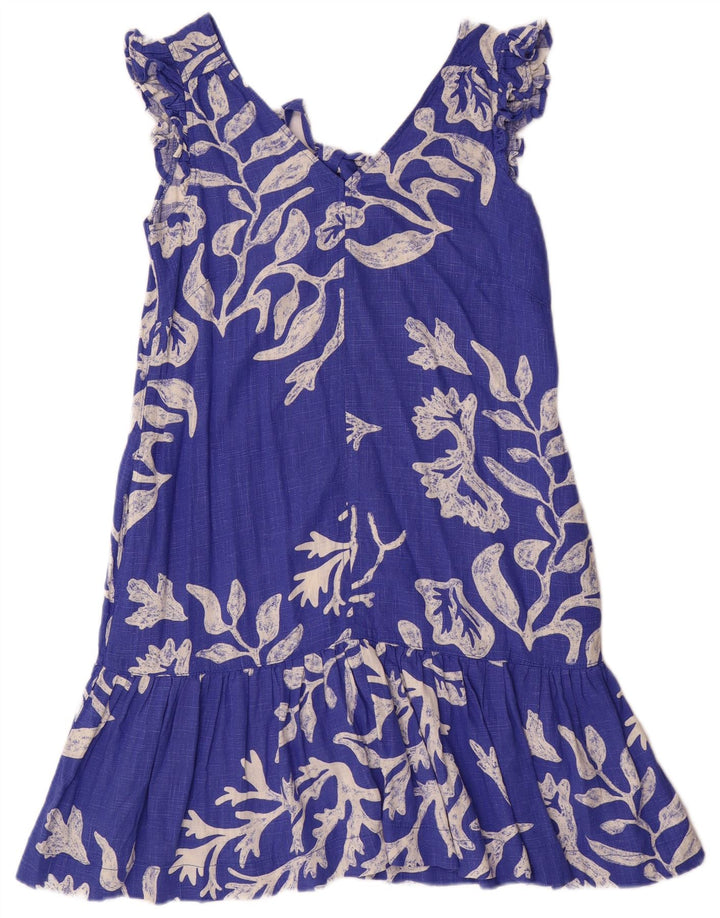 Næste Dame A-Line Kjole UK 10 Small Blue Floral Viscose