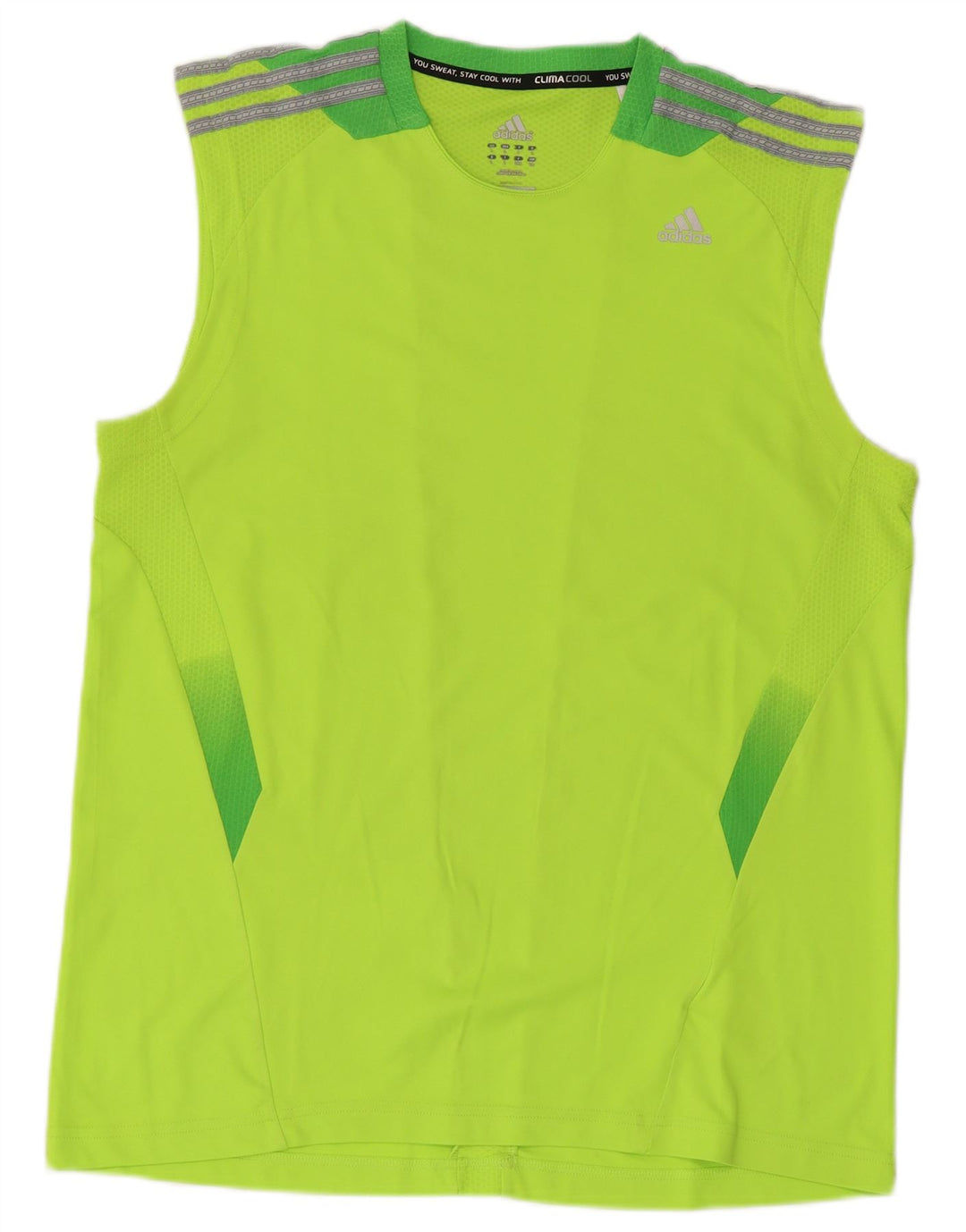 Adidas Herre Climacool Vest Top Stor Grøn Colourblock Polyester