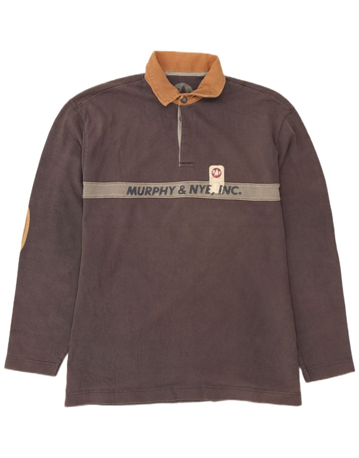 MURPHY & NYE Herre Sailmakers Grafisk Rugby Polo Shirt 2XL Grå Colourblock