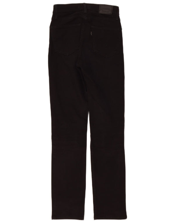 Levi's Womens 724 Højtaljede lige jeans W25 L30 sort bomuld