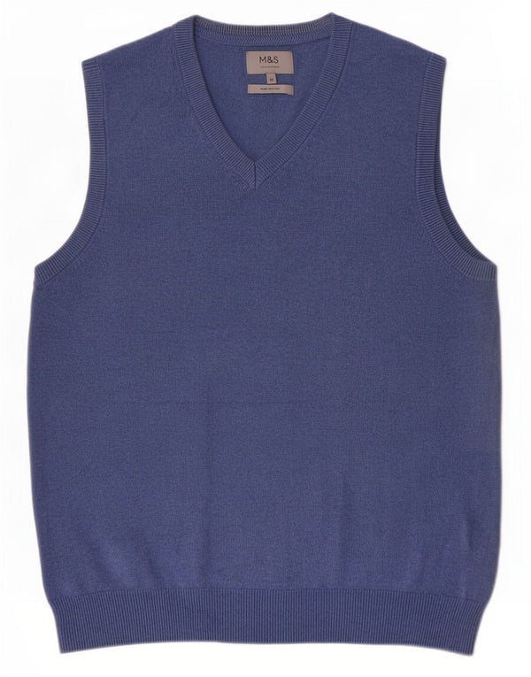 Marks & Spencer Herrevest Tank Top Medium Blue Bomuld