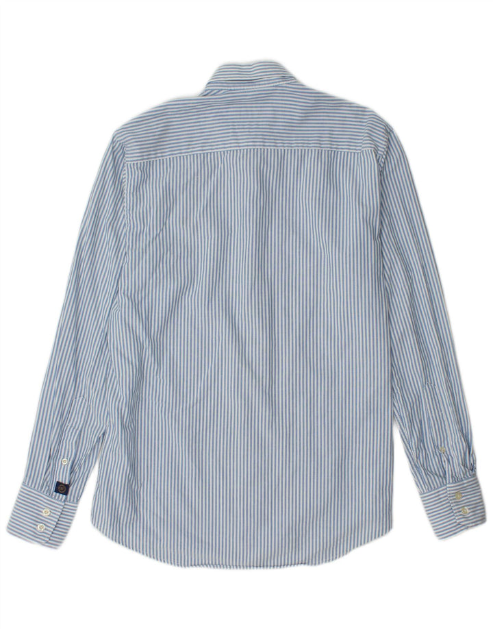 HENRI LLOYD Mens Regular Fit Shirt Medium Blue Striped Cotton