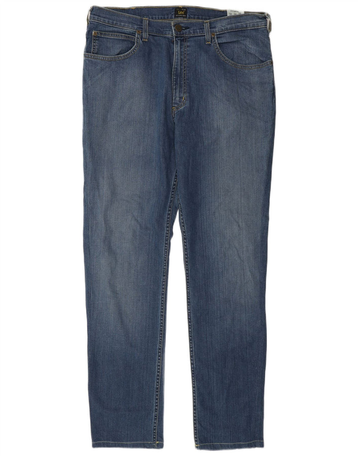 Lee Herre Brooklyn Straight Jeans W36 L32 Blå Bomuld