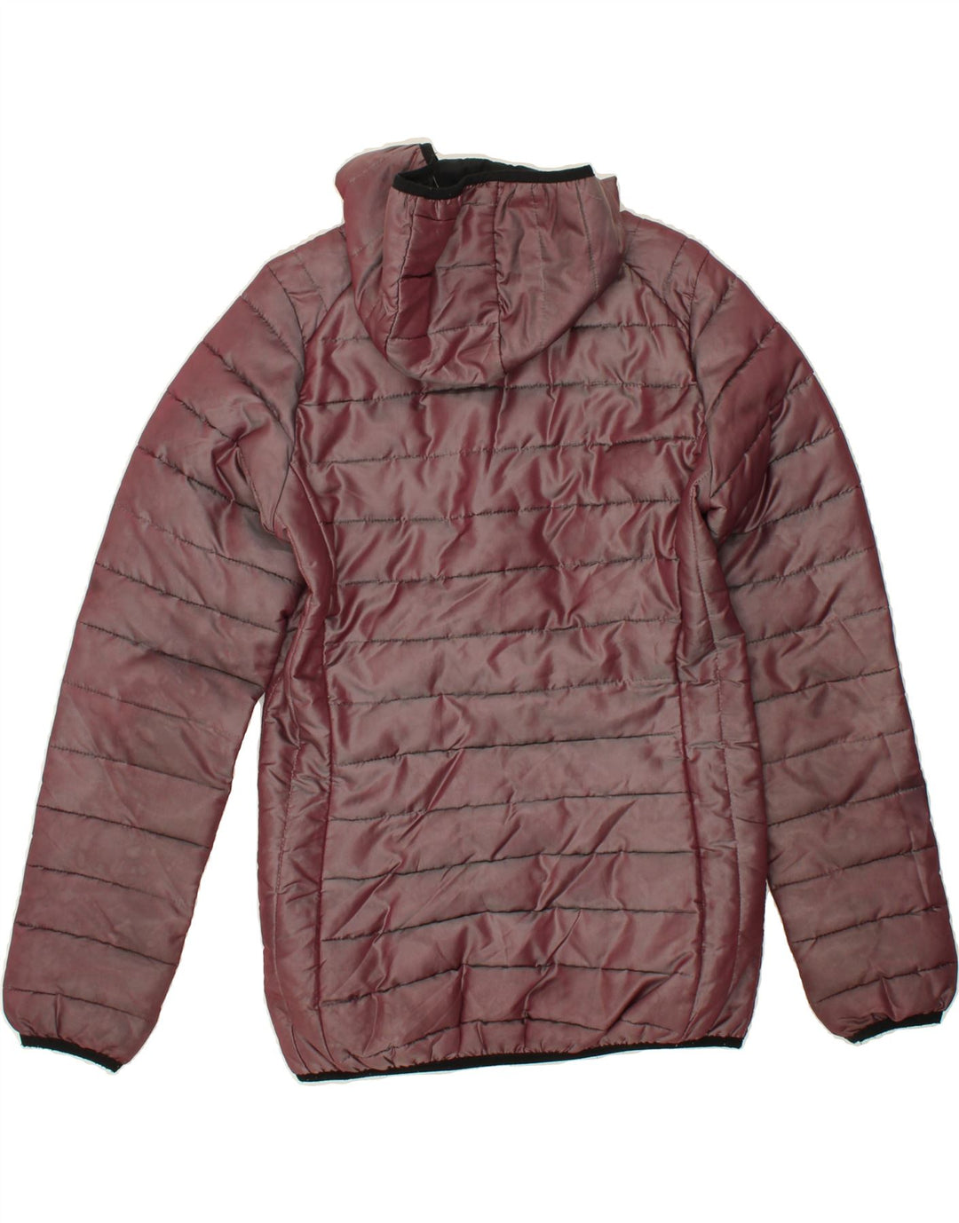 ELLESSE Womens Hooded Padded Jacket UK 8 Small Burgundy Nylon Vintage Ellesse and Second-Hand Ellesse from Messina Hembry 