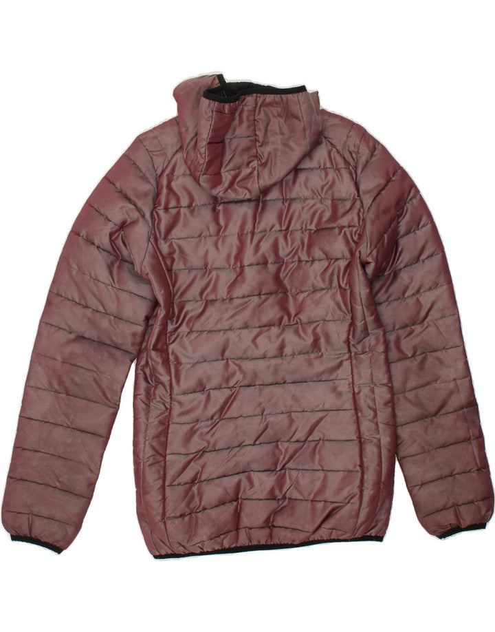 ELLESSE Womens Hooded Padded Jacket UK 8 Small Burgundy Nylon Vintage Ellesse and Second-Hand Ellesse from Messina Hembry 