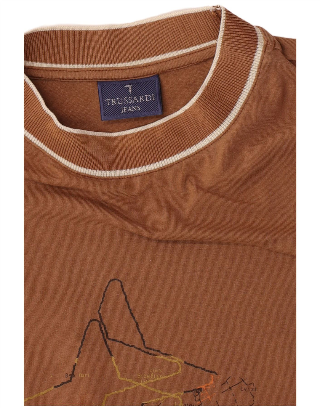 Trussardi Jeans Herre grafisk top Langærmet medium brun bomuld