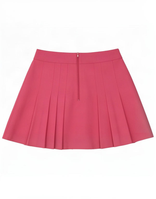 Hansen Kvinder Plisseret Mini-nederdel EU 36 Small W25 Pink Polyester