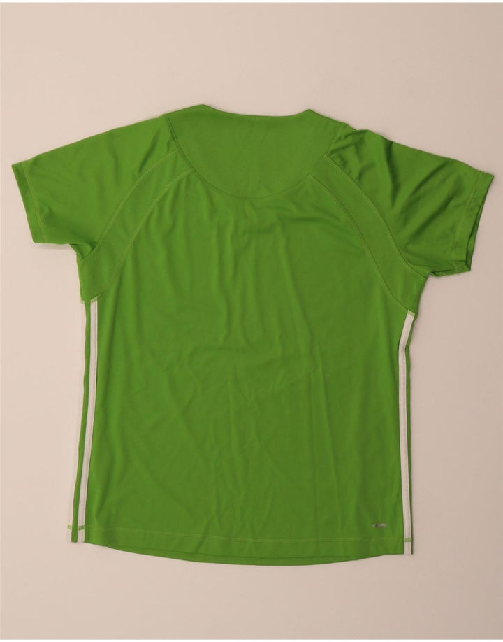 ADIDAS Womens T-Shirt Top UK 16 Large Green Polyester
