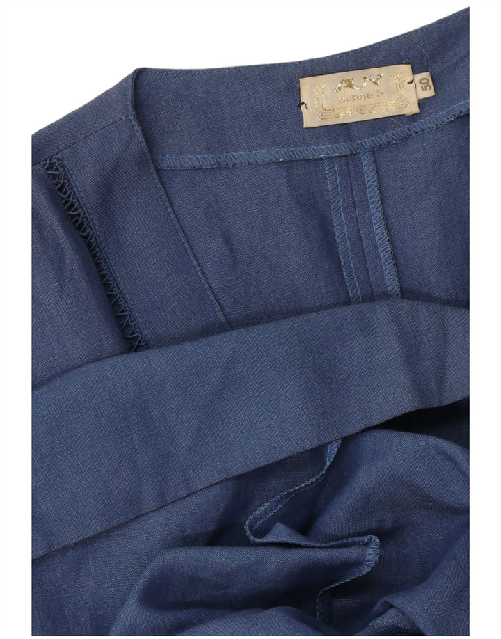 Vintage slå-om-kjole til kvinder IT 50 XL Blå