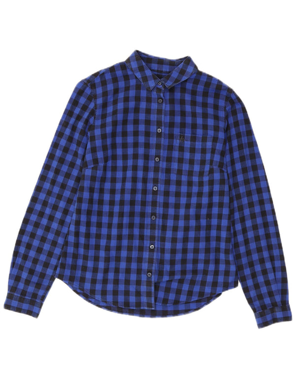 Jack Wills Dame Langærmet Flanell Shirt UK 8 Small Blue Check