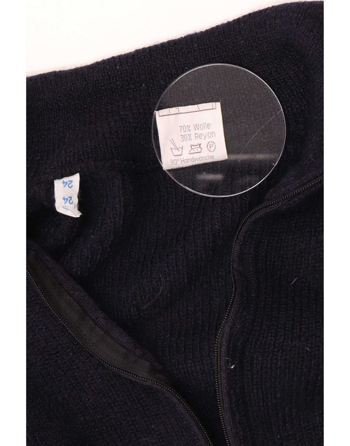 Vintage sweater med lynlås til mænd mellem marineblå uld