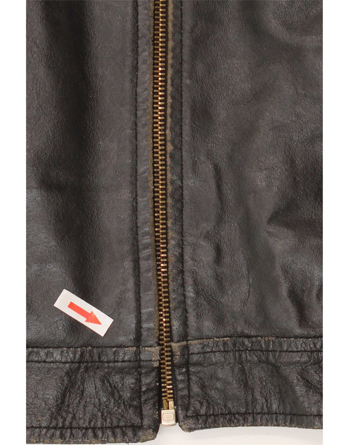 Vintage dame læderjakke IT 50 XL Sort