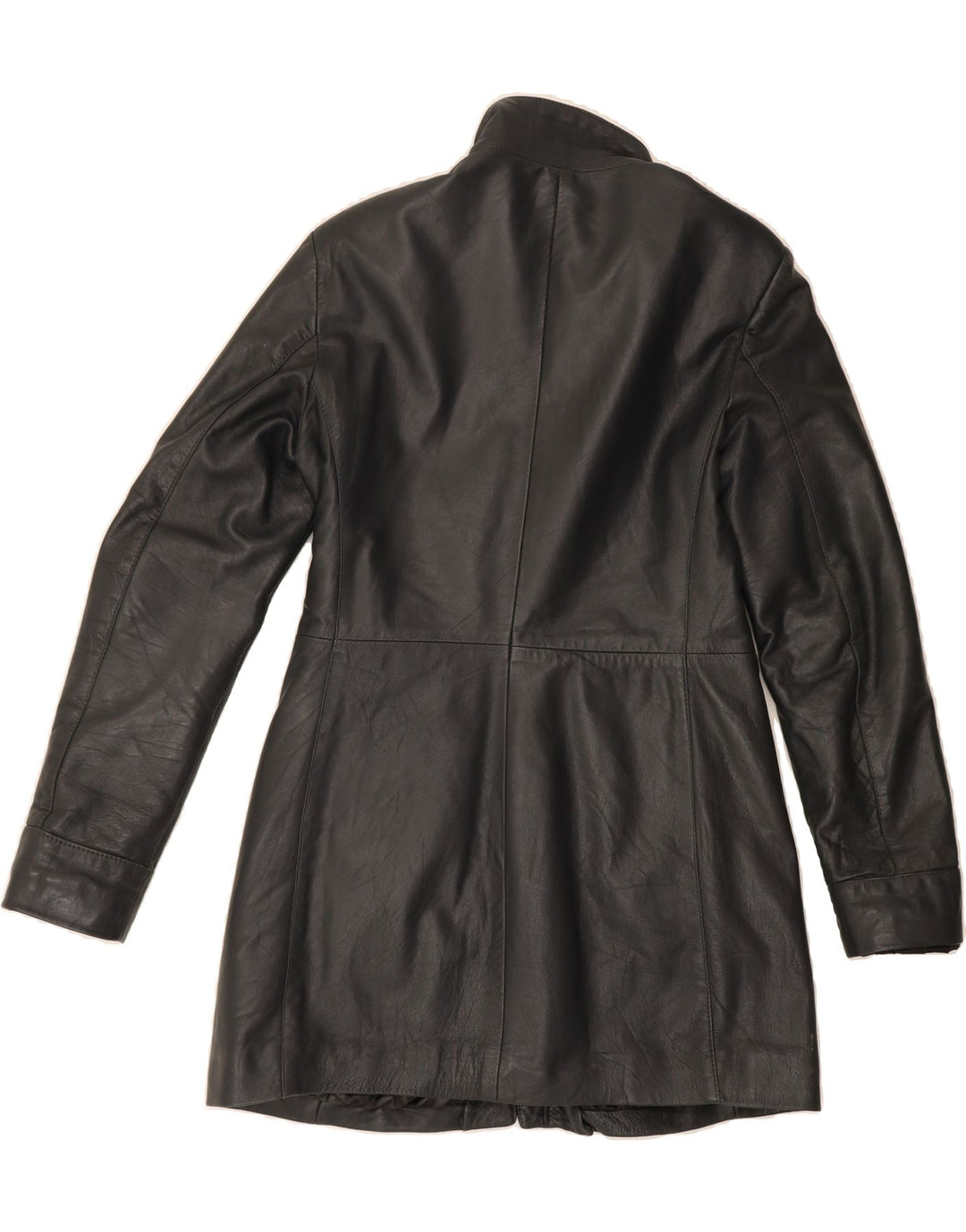 VINTAGE Womens Leather Coat UK 14 Large Black Leather Vintage Vintage and Second-Hand Vintage from Messina Hembry 