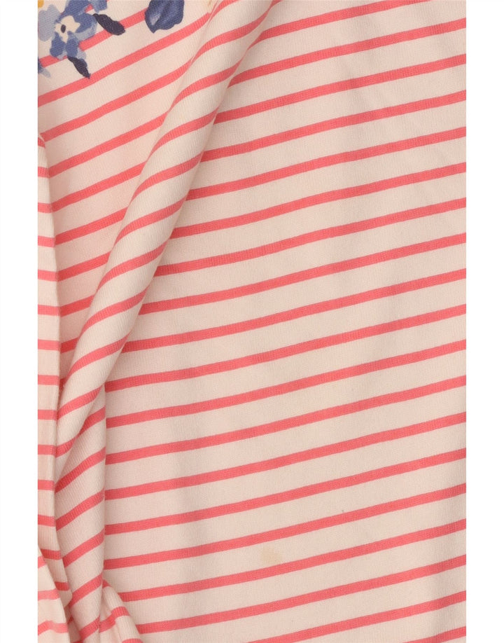 Joules Dame Grafisk Top Langærmet UK 12 Medium Hvid Stribet Bomuld