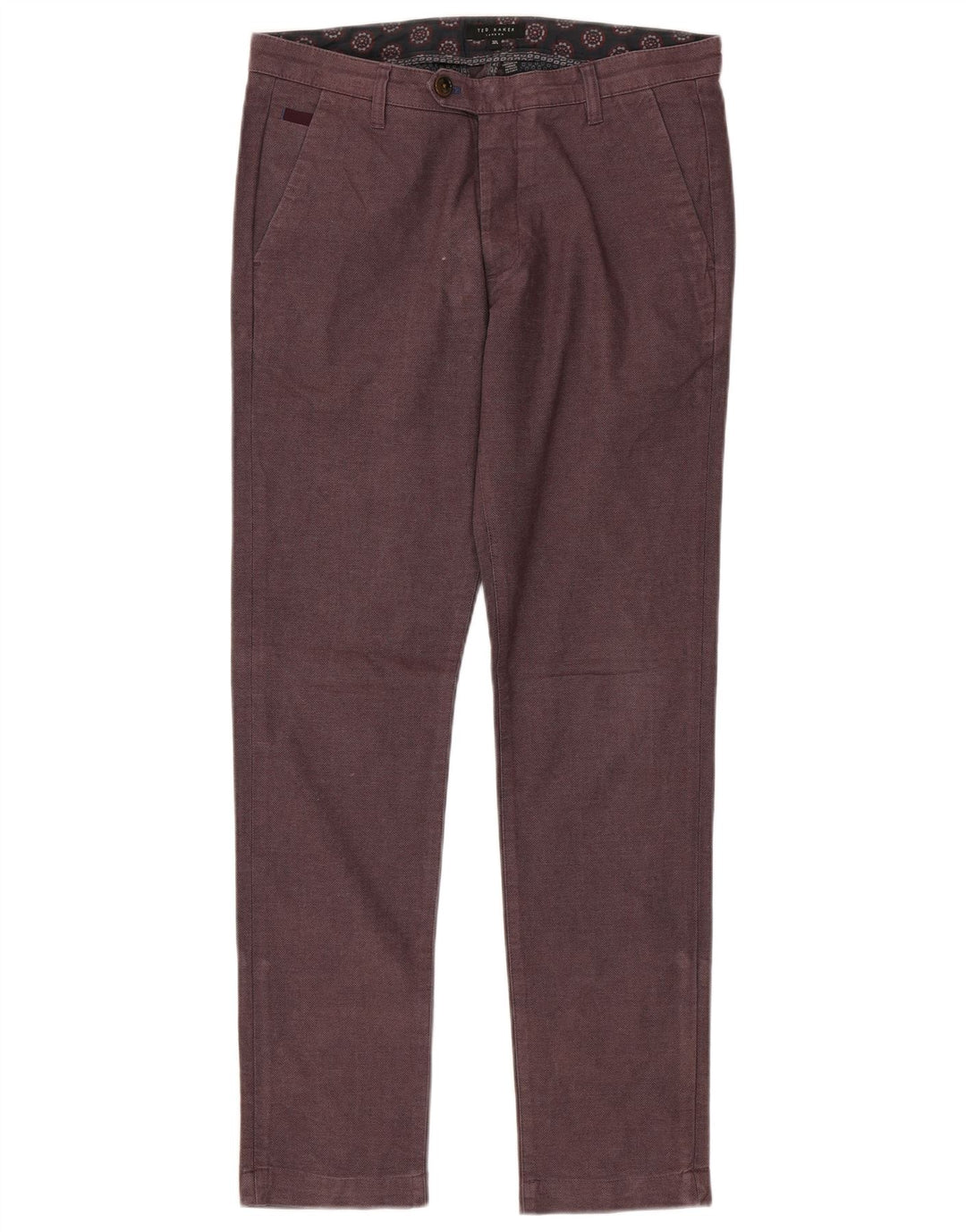 Ted Baker Herre Slim Suit Bukser W32 L32 Maroon Cotton