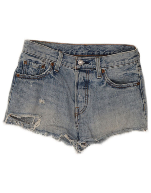 Levi's Womens 501 Distressed denimshorts W25 XS blå bomuld