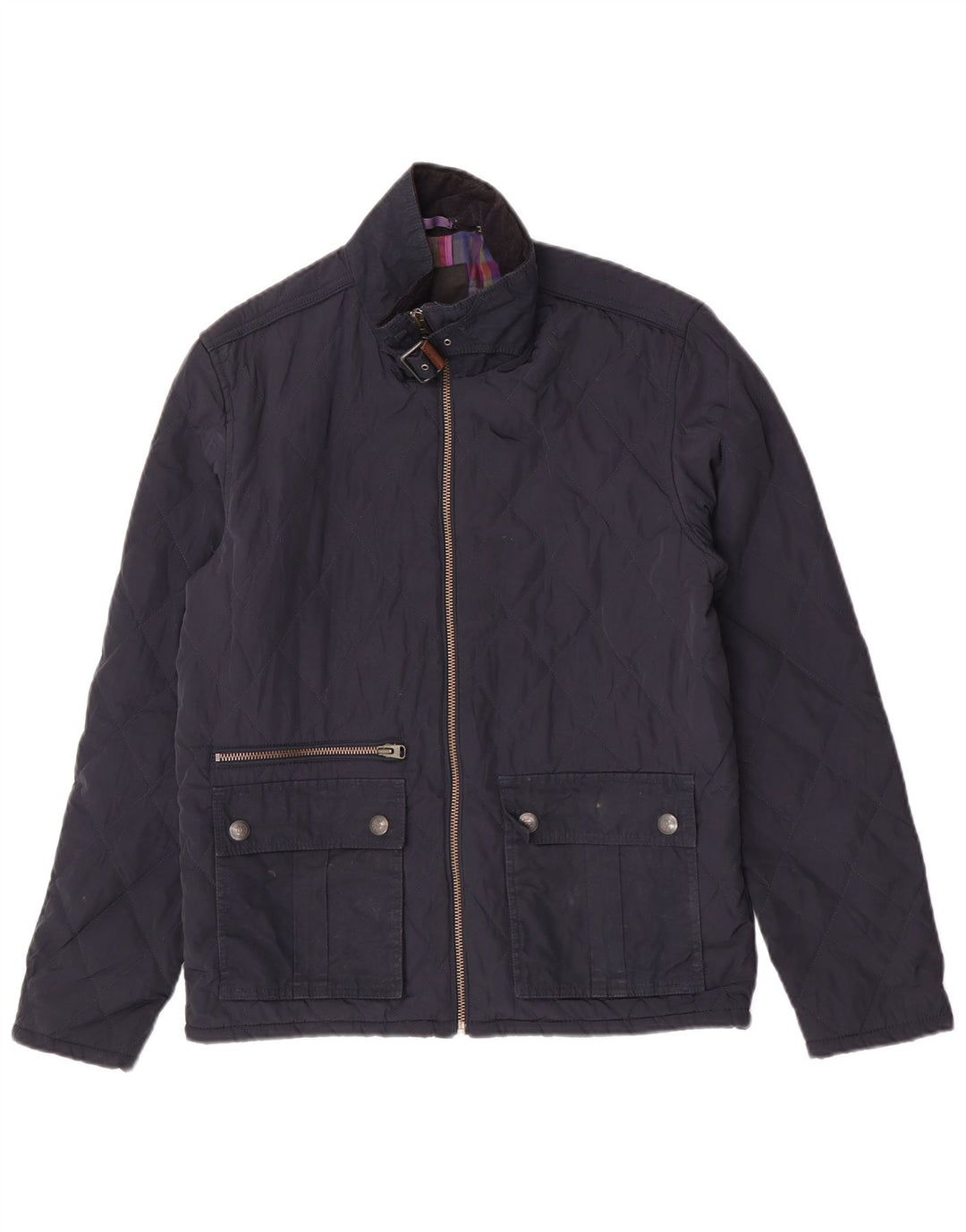 Ted Baker Herre quiltet jakke str. 4 Large Navy Blue Polyester