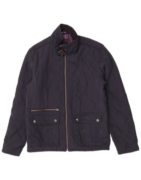 Ted Baker Herre quiltet jakke str. 4 Large Navy Blue Polyester
