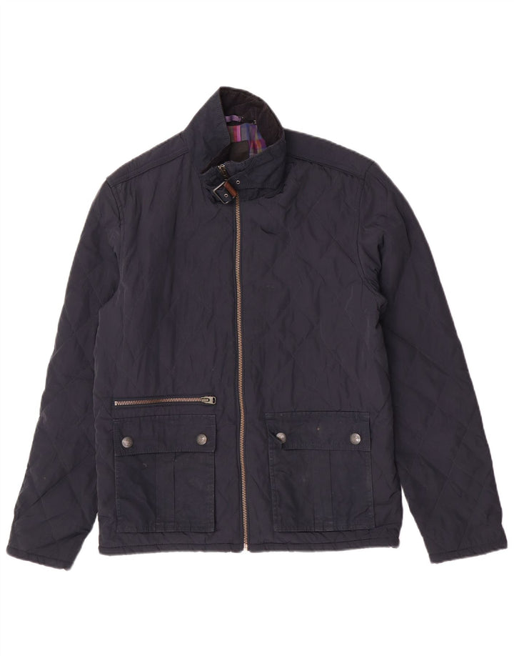 Ted Baker Herre quiltet jakke str. 4 Large Navy Blue Polyester