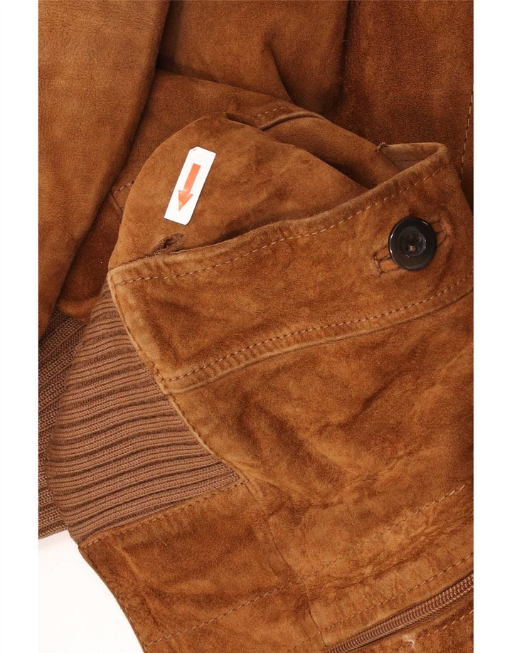 Vintage herre ruskind bomberjakke IT 46 Small Beige