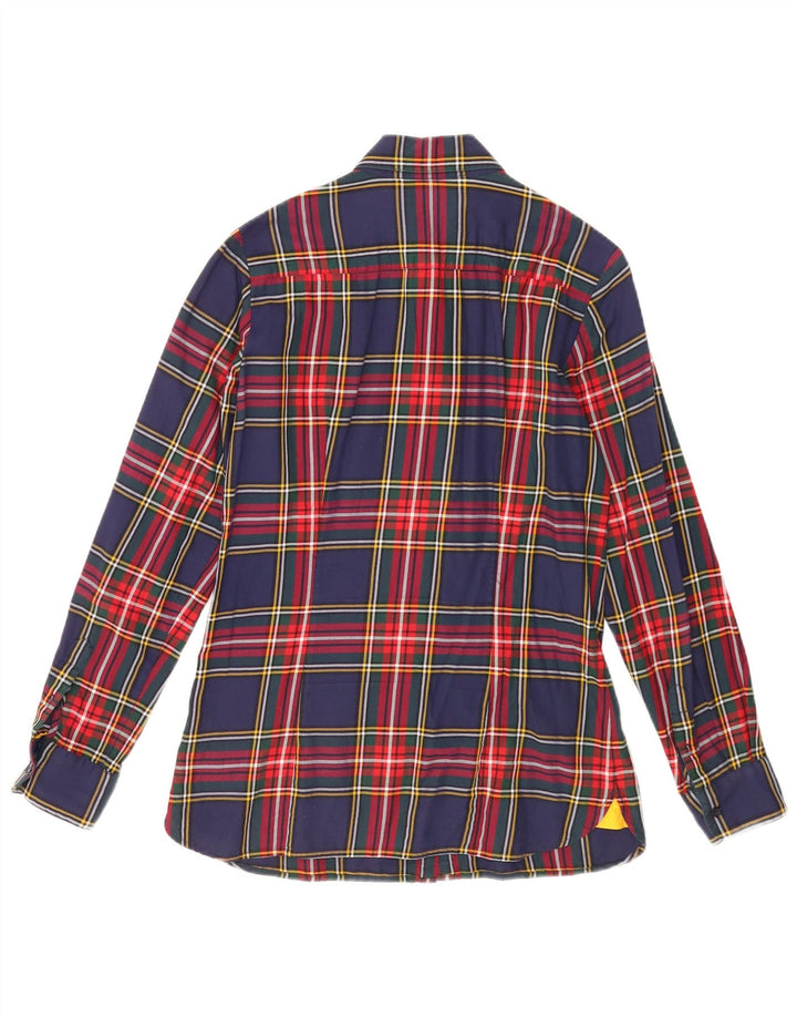 Tommy Hilfiger Dame Flanelskjorte US 8 Medium Navy Blue Ternet Bomuld